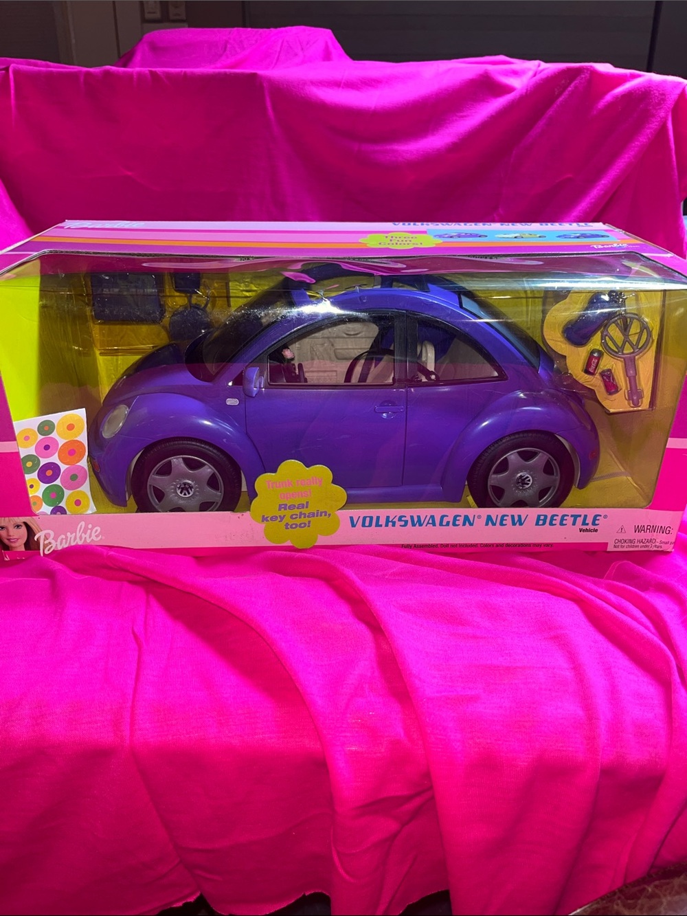 MIB Vintage 2000 Barbie Volkswagen New Beetle Car Purple #47539